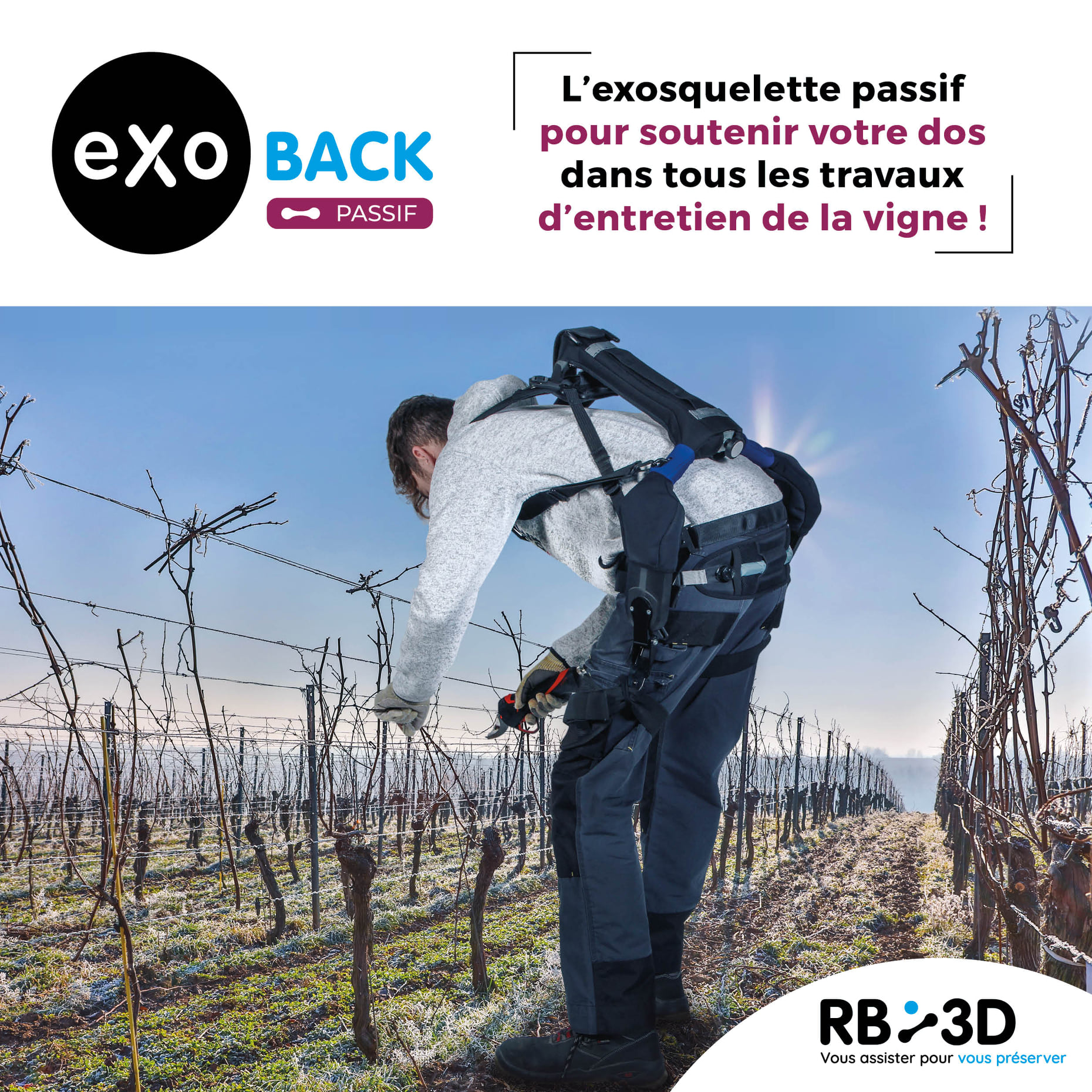 Notre exosquelette passif pour soulager le dos des ouvriers viticoles
